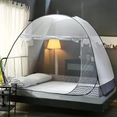 【人気商品】Oture 蚊帳 テント式 ワンタッチ 1ドアタイプ 虫除け対策 底生地付き 密度が高い 持ち運べる 収納便利 野外キャンプ 旅行 アウトドア (150*200*150CM)