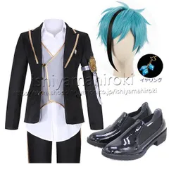 【新品】 ツイステッドワンダーランド 風  フロイド・リーチ コスプレ衣装 ウィッグ 靴 イヤリングハロウィン cosplay イベント パーティー コスチューム 変装 kkkkwz