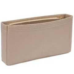 SHINGONE 横型 フェルト バッグインバッグ ベージュ 高級バッグ適用 ジッパー付き Sサイズ 小さめ バックインバック 軽量 整理整頓 インナーバッグ 通勤 旅行 Bag in Bag レディース メンズ