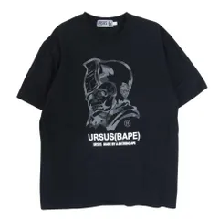 A BATHING APE アベイシングエイプ 001TEH201006X URSUS BAPE アーサスベイプ ロゴプリント カモフラ クルーネック  半袖 Tシャツ ブラック系 L【中古】 - メルカリ