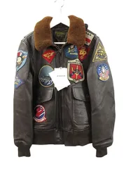 アヴィレックス AVIREX G-1 トップガン TOP GUN フライトジャケット レザージャケット ワッペン ダークブラウン 38