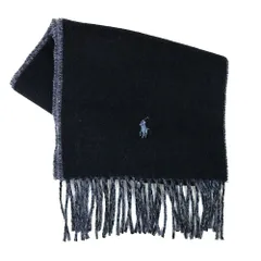 【新品未使用】ポロラルフローレン POLO RALPH LAUREN バイカラー マフラー PC0455-002 メンズ レディース ブラック グレー