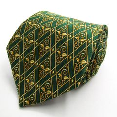 ランバン ブランド ネクタイ シルク 格子柄 アンティーク 総柄 PO メンズ グリーン LANVIN 【中古】