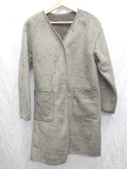 ■ ⊇ URBAN RESEARCH リバーシブル スウェード ボア 長袖 コート サイズF チャコールグレー系 レディース P  【1407100015818】