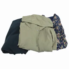 N.Natural Beauty Basic N.ナチュラルビューティーベーシック ブルゾン ロングカーディガン ワンピース 3点セット ジャケット フード 羽織り 花柄 カーキ 紺 ネイビー 緑 グリーン M /FF