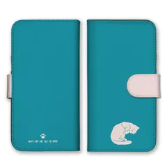 iPhone15ProMax ケース 手帳型 iPhone15 プロマックス スマホケース 携帯ケース 猫 ねこ ネコ シンプル かわいい ベルト バイカラー 大人女子 大人可愛い ブルー ネイビー カラー01