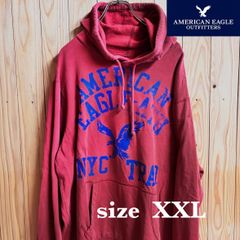 【古着】AmericanEagle(アメリカンイーグル)パーカー XXL レンガ US古着 フーディ プルオーバー アメカジ