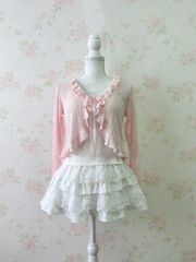 GRL Shoujo Frilled Hem Cardigan (Pink) Himekaji Gyaru Morikei
