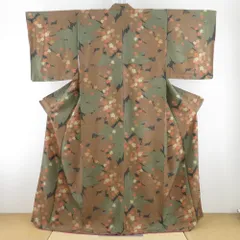 小紋 タタキ染め 植物模様 薄緑ｘ黄色 ぼかし 袷 広衿 正絹 仕立て上がり 身丈162cm 【キモノオフ野々市若松店】 商品– KIMONO OFF キモノオフ