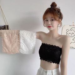 チューブトップ 肩ひもなし 総レース 花柄 レース 全3色 ブラトップ ベアトップ チューブトップ ブラ ノンワイヤー ブラジャー 見せブラ ス