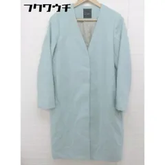 ■ URBAN RESEARCH ROSSO ノーカラー 比翼 コート サイズFree ライトブルー系 レディース  【1107220000304】