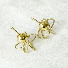 ワイヤーパーツ ゴールド 宇宙 大ぶり ワイヤーアクセサリーパーツ おしゃれ ハンドメイド資材 お得セット まとめ売り モード系 合金 ピアスパーツ イヤリングパーツ 4個