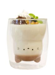 シービージャパン 耐熱グラス [ネコ] 270ml 結露しにくい 2層構造 電子レンジで温められる 食器洗浄機対応 耐熱アニマルグラス UCA