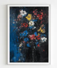 美品真作 油絵 S アンダーソン花高級額装F6号