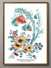 1-7696花 フラワー 絵画の散歩道 オリジナル商品 A3 サイズ ポスター アート おしゃれ 絵画 インテリア 北欧 イラスト マット紙 艶消し アートパネル 額 フレーム デザイン 壁掛け ギフト 新築祝い ディスプレイ 