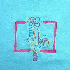 DISNEY ディズニー プーさん ティガー キャラクター刺繍 Tシャツ メンズXL相当 レディース 