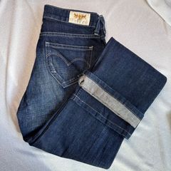 送料無料★即決★ LEVI’S デニム ジーンズ 27 綿100% カジュアル 日本製 インディゴ リーバイス レディース 5ポケット 色落ち加工