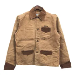 80年代 Carhartt カーハート ダック カバーオール ジャケット ワーク コーデュロイ切り替え ブラウン (メンズ XL相当) 中古 古着 Q1395