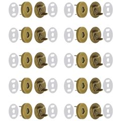 新品 KDSSYFT 差し込み式 マグネットホック 10組セット 18mm マグネットボタン DIY ハンドメイド 磁気ボタン 留め具 バッグ ポーチ ホック (アンティークゴールド)