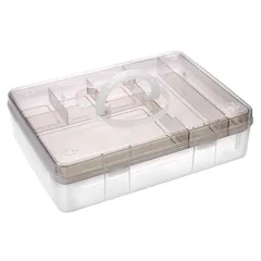 【迅速発送】Sumnacon 収納ケース 二段収納ボックス クリアケース 文房具収納ケース 針と糸の収納 デスクトップ収納ボックス 多機能 小物収納ケース 小物収納ボックス A4ボックス プラスチック 可愛い蓋付け フリップカバー 文具用品 事務用品 縫いツー