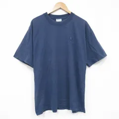 XL/古着 半袖 ビンテージ Tシャツ メンズ 00s ロイヤル コットン クルーネック 紺 ネイビー 25jul23 中古