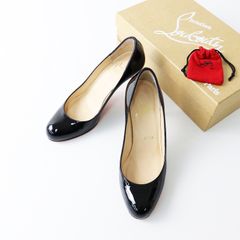 クリスチャンルブタン Christian Louboutin ラウンドトゥ パテントパンプス 35/ブラック エナメル ヒール シューズ 22cm【2400014003154】