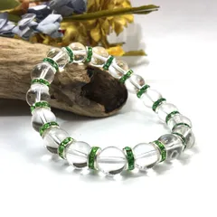 水晶 パワーストーン ブレスレット 天然石 10mm （グリーン）メンズ・レディース　男性・女性　数珠ブレス　開運 [25]　