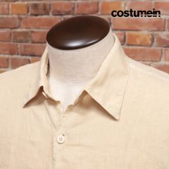 春夏/costumein/46サイズ/BIGシルエット シャツ VALENTINO 麻 さっぱり ガーメントダイ イタリア製 長袖 新品/ベージュ/kc403/