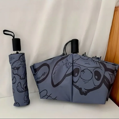 ☆輸入☆スティッチ　ワンタッチ折り畳み傘　グレー