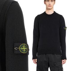 32 STONE ISLAND ストーンアイランド 8115508A3 A0029 ブラック ニット セーター size S
