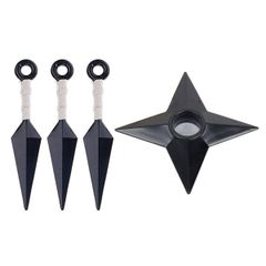 【人気商品】コスプレ 子供 クナイ クナイ おもちゃ 13cm 稽古 ショー イベント 3枚セット 演技 劇 手裏剣 手裏剣 手裏剣 箱入り 苦無 苦無 忍者の道具 白 コスプレ小道具 小道具 (クナイ+手裏剣) I3C 忍者武器