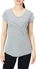【新品】【Sサイズのみ】puma（プーマ）レディース ウィメンズ パフォーマンスヘザーキャットTシャツW スポーツウェア アクティブウェア 半袖Tシャツ　ミディアムグレーヘザー 520614-03