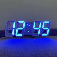 LEDデジタル時計 目覚まし 3D wall clock 置き時計 壁掛け スヌーズ アラーム 明るさ調整 ナイトランプ 年/月/日温度表示 キッチン 日本語取扱説明書付き 2022 アップグレード版 -- オーセンティックストア：FAVOR-VIV (白い