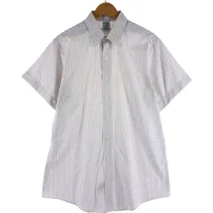 古着 ブルックスブラザーズ Brooks Brothers 346 SLIM FIT 半袖 コットン チェックシャツ メンズL相当/eaa534768