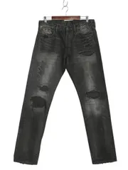 【お得なクーポン配布中!】 デニム&サプライ ラルフローレン ブラック デニム パンツ 33 34 ポロ ヴィンテージ クラッシュ 加工 ジーンズ ジーパン スリム ストレート