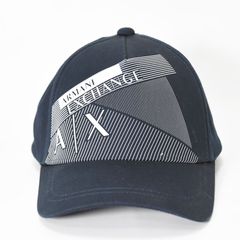 未使用 ARMANI EXCHANGE アルマーニ エクスチェンジ ベースボール キャップ 帽子 ロゴ デザイン ネイビー 954202 1P115 00035
