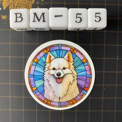방수 스티커 스피츠 개 스테인드 글라스 풍 BM-55