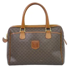 極美品》CELINE ボストンバッグ マカダム カデナ ブラウン レザー
