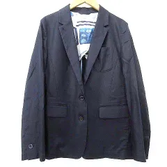 ポールスミス PAUL SMITH テーラード ジャケット 裏地柄 リネン混 無地 ビジネス カジュアル 38 ネイビー ■U30のサムネイル