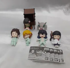鬼滅の刃 ねむらせ隊 全5種セット コンプ 全種 竈門炭治郎 竈門禰豆子 我妻善逸 嘴平伊之助 栗花落カナヲ ミニフィギュア グッズ パジャマ姿 カプセルトイ ガシャポン