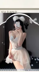 セクシー　ランジェリー　コスプレ　Tショッツ、ストッキング、髪飾り付き