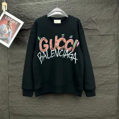 【本日限定特価】Gucci × Paris コラボ メンズ＆レディース スウェットシャツ ロゴプリント ブラック/ベージュ XS-L [本日特価|新品未使用品]