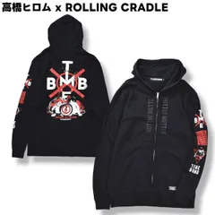 ROLLING CRADLE ブラック-レッド パーカー Sサイズ　高橋ヒロム 高橋ヒロム×ROLLING CRADLE コラボパーカー [新日本プロレス