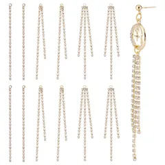 SUNNYCLUE　24個3種　ラインストーン　タッセル　チャーム　イヤリング　チャーム　パーツ　ラインストーン　ひねり　チャーム　キラキラ　ピアス　パーツ　ツイスト　チャーム　金色　チャーム　揺れ　メタルチャーム　垂れ飾り　ゴールド　ファイニエ　チェーン　イ