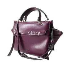 story. ストーリー ハンドバッグ ショルダーバッグ 2WAY レザー ボルドー系 ワインレッド系 レディース 極美品 中古 古着