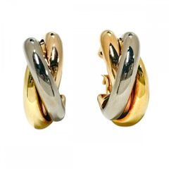 カルティエ ピアス レディース トリニティ 2WAY イヤリング ジュエリー アクセサリー CARTIER K18イエローゴールド  K18ピンクゴールド  K18ホワイトゴールド  80083231 約9.7g【中古品】