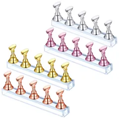 【新着商品】ネイルチップディスプレイスタンド アクリルマニキュア工具 練習ネイルサロンツール ネイル練習 4本セット ハンドネイルエクササイズペデスタル BetterJonny ネイルチップスタンド ネイル用品 磁気