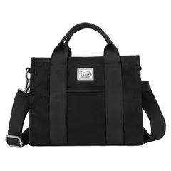 【特価セール】トートバッグ レディース キャンバス ショルダーバッグ 軽量 2way 多ポケット ファスナー付き 通勤 [Vaschy] お買い物 通学 旅行 ハンドバッグ 斜めがけ 無地 2つサイズ