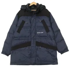 90年代 Reebok リーボック ダウンジャケット ネイビー (メンズ L) 中古 古着 A3533