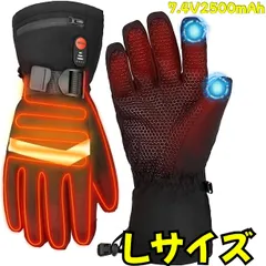 Lサイズ電熱グローブ電熱手袋 速暖 ヒーターグローブ 3段階温度調節 防寒グローブ タッチパネル対応 滑り止め 7.4V 2500mAh×2 バッテリー付き バイクグローブ 防風防水 アウトドア スポーツ用 スキー 自転車 サイクル 登山 釣り 作業 通勤 通
